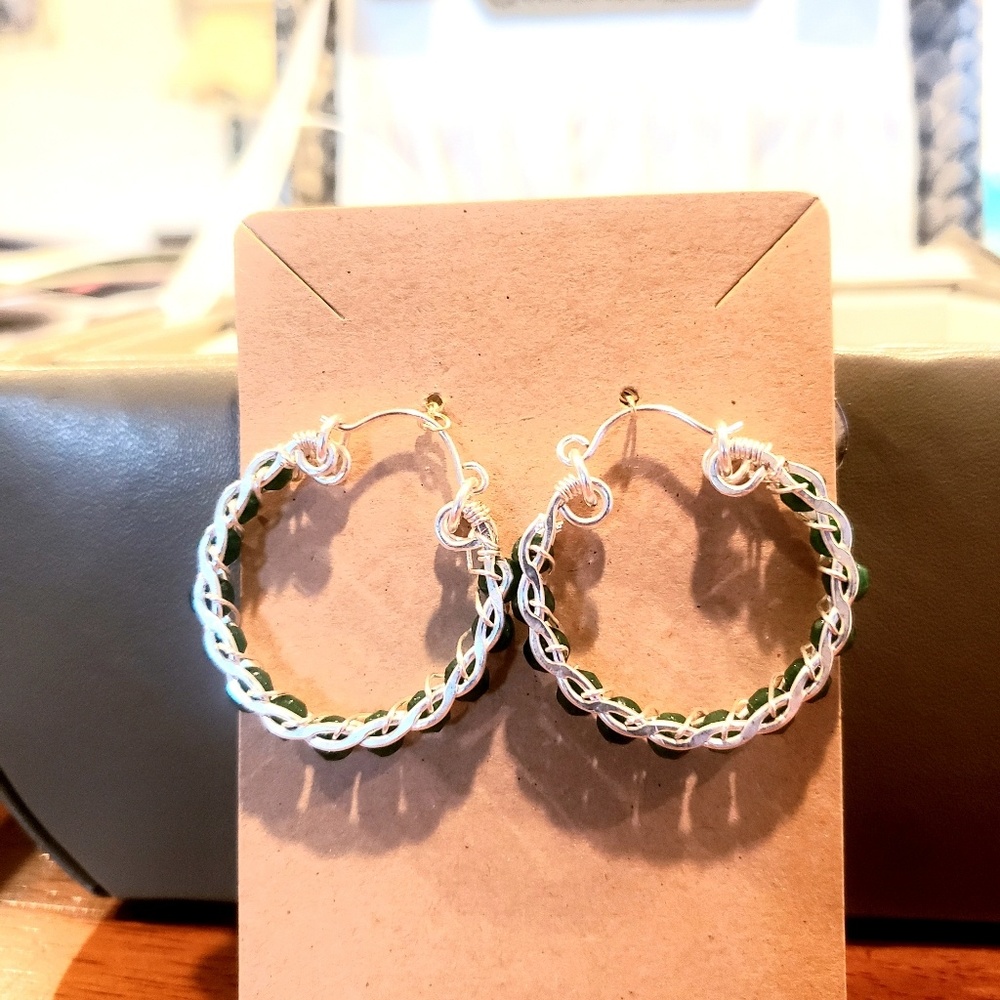 Artisan Twisted Green Hoops